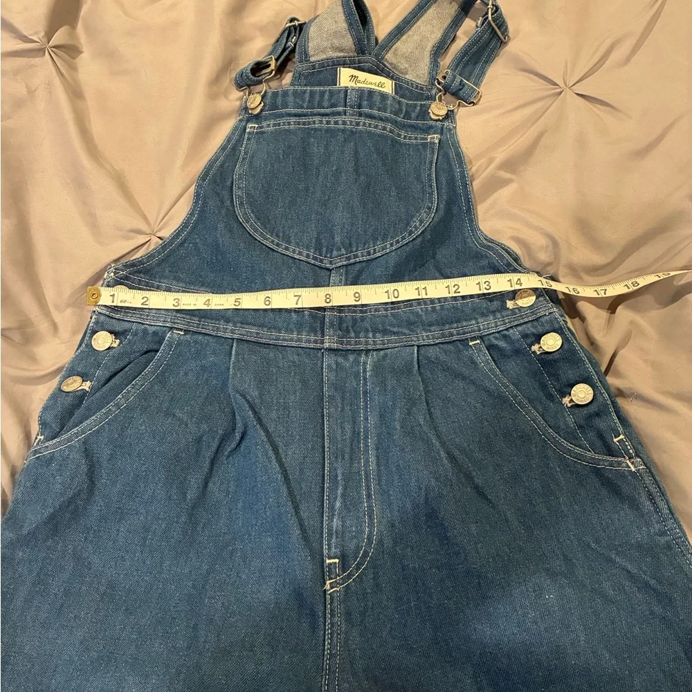 Madewell Blue Denim Wide Leg Overalls Sz 6 - Picture 12 of 14
